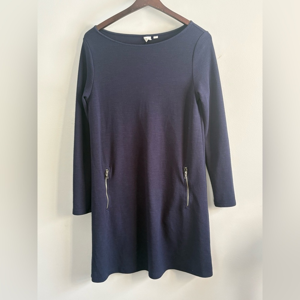 Gap Navy Blue Pullover A-Line Long Sleeve Dress